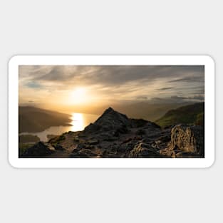 A hazy Sunset over Loch Katrine Sticker